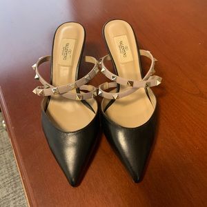 Valentino Rockstud Crisscross Low Heel Mule